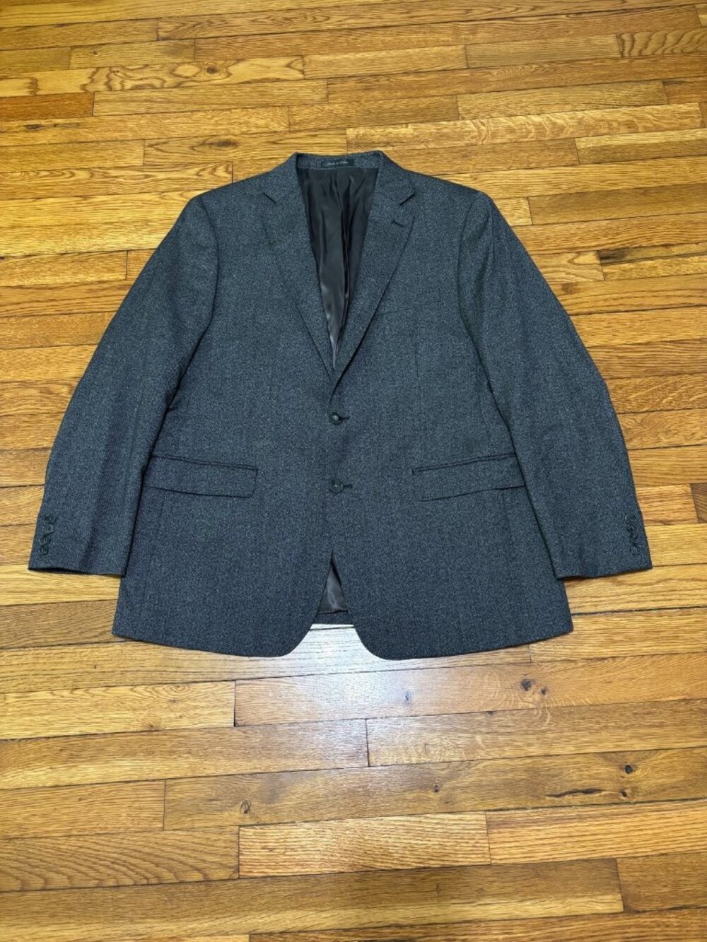 Calvin Klein Mens Blazer Jacket Size 44R Gray Nailshead 100% Wool Sport Coat